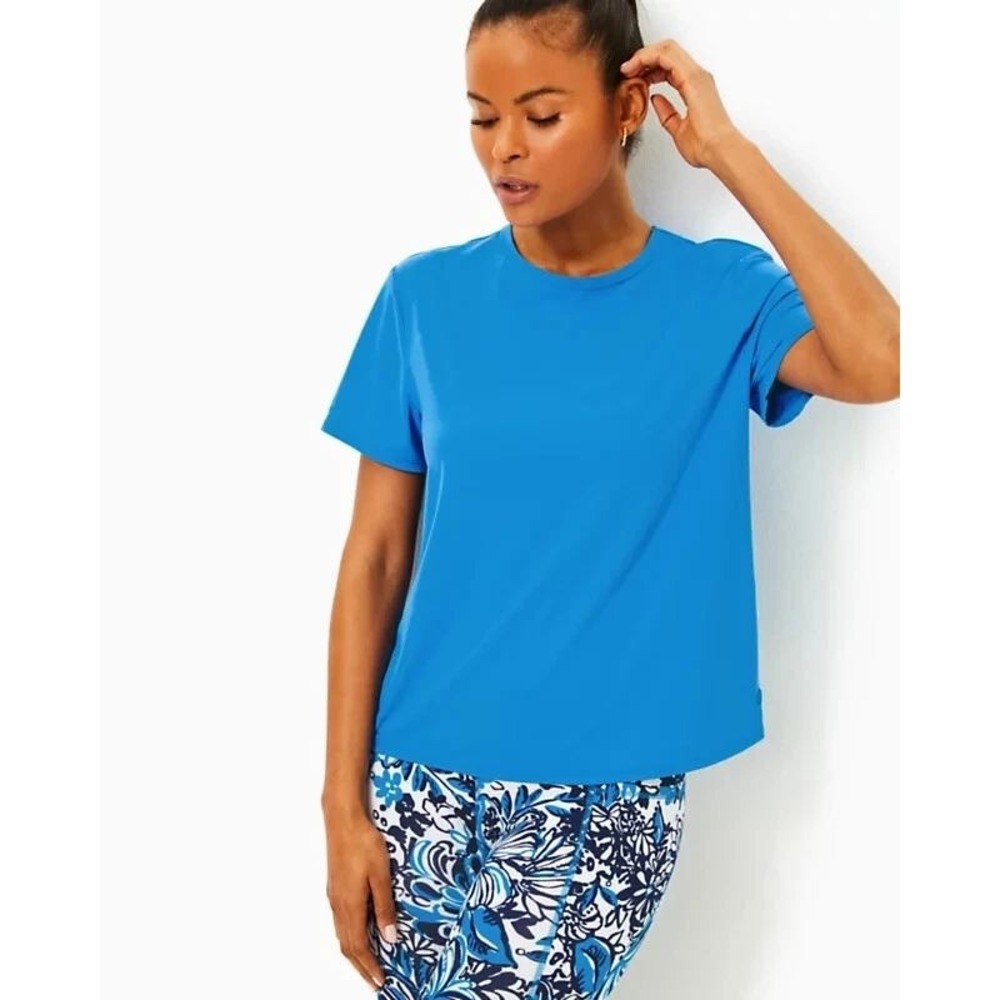 Lilly Pulitzer Luxletic Blue size XXS Short Sleeve Rally Active Tee UPF+50 NWT